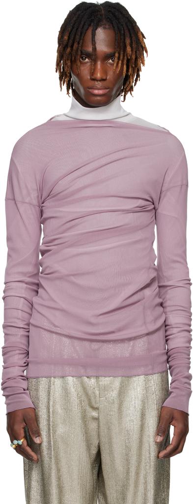 Dries Van Noten Gray Sheer Draped T-shirt - T-Shirts