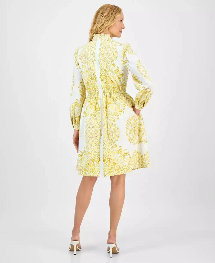 julia jordan Women
s Printed Long-Sleeve Cotton Shirtdress 5