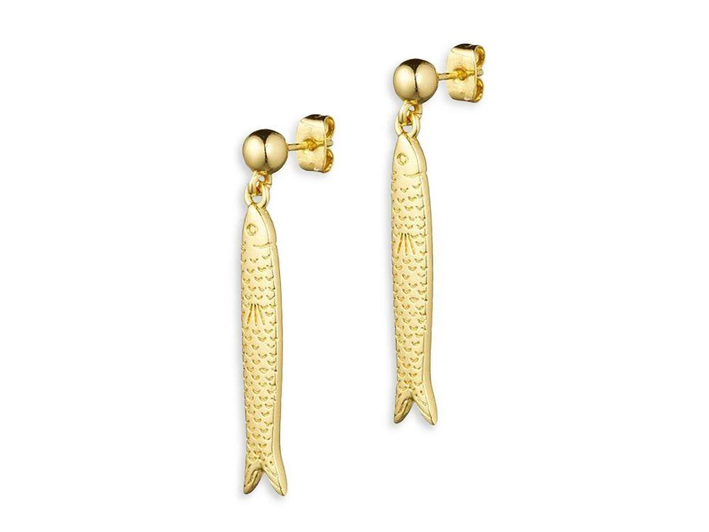 Anni Lu Hippie Fish Drop Earrings in 18K Gold Plated 1