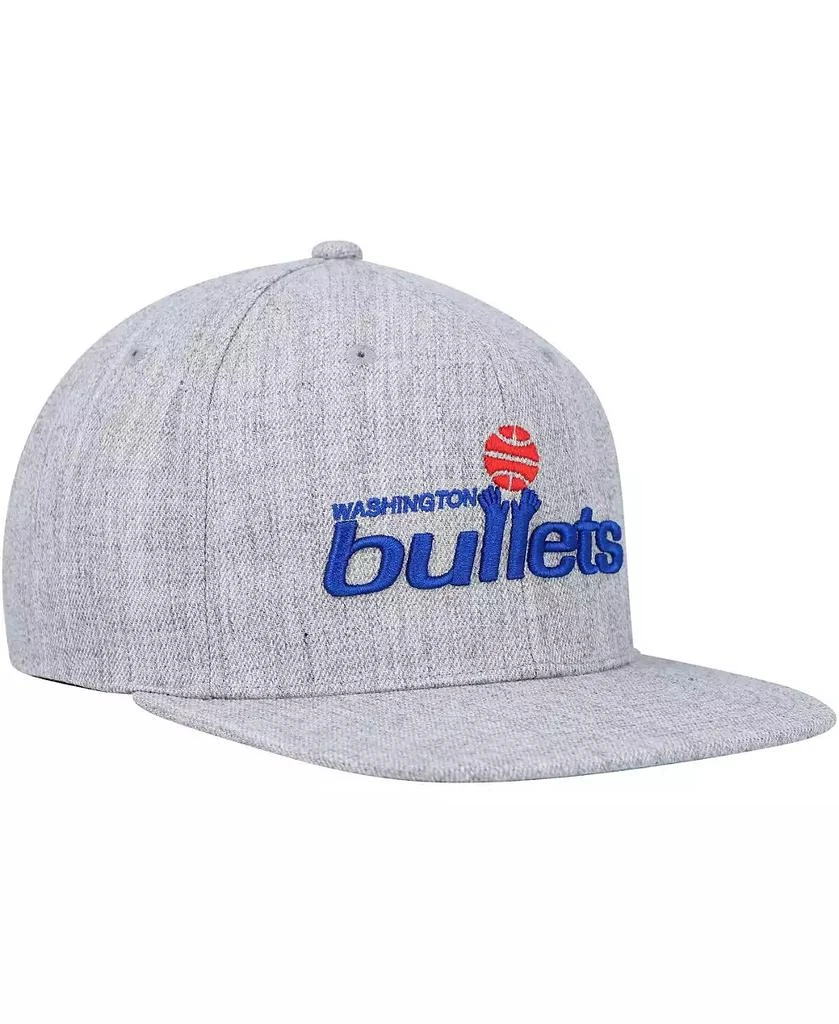 Mitchell & Ness Men's Heather Gray Washington Bullets Hardwood Classics 2.0 Snapback Hat 4