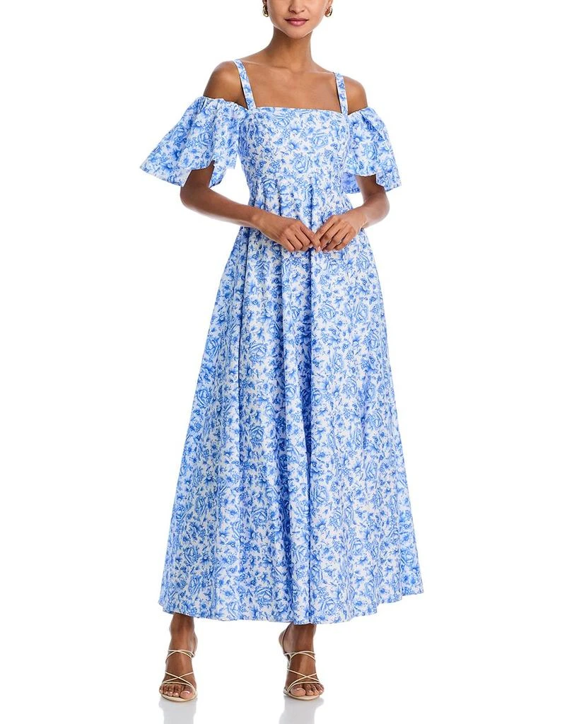 AQUA Off-the-Shoulder Cotton Maxi Dress - Exclusive 1