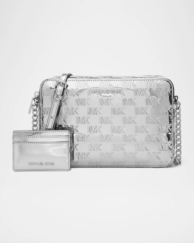 Michael Kors Jet Set Monogram Metallic Crossbody Bag 1