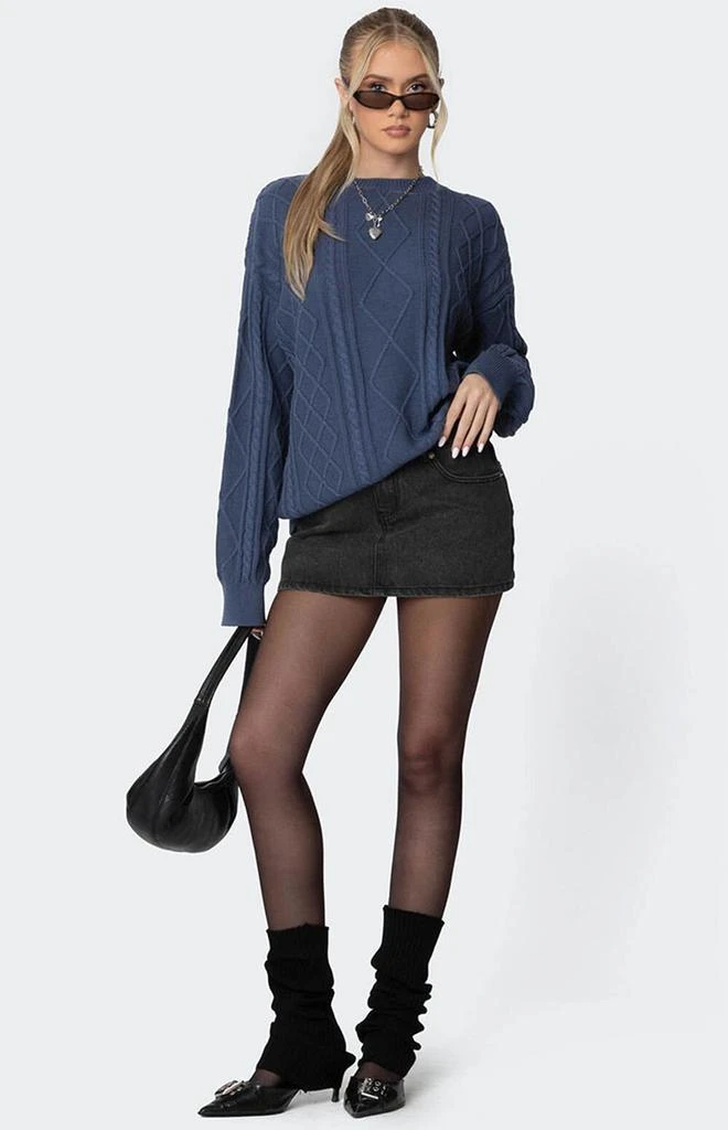 Edikted Jessy Cable Knit Oversized Sweater 3