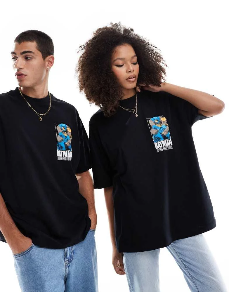 ASOS ASOS DESIGN unisex oversized t-shirt with Batman prints in black 4