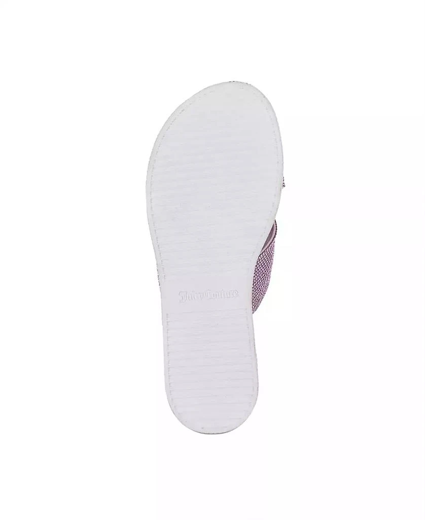 Juicy Couture Women's Yorri Slip On Sparkly Cross-Band Flat Sandals 5