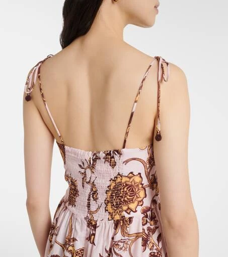 Farm Rio Pink Tropical Landing Lace Midi Dress, Tropical Landing Pink / XL