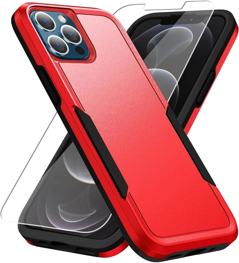 ENTRONIX Entronix Bundle Compatible with iPhone 14 Pro Max - Soft-Touch Dual-Layer Case 
1 Clear Screen Protector 9