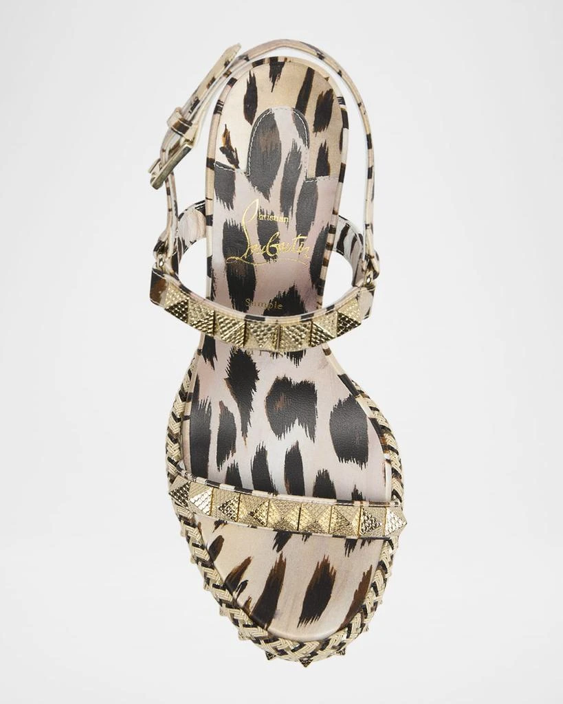 Christian Louboutin Pyraclou Leopard Spike Wedge Sandals 3