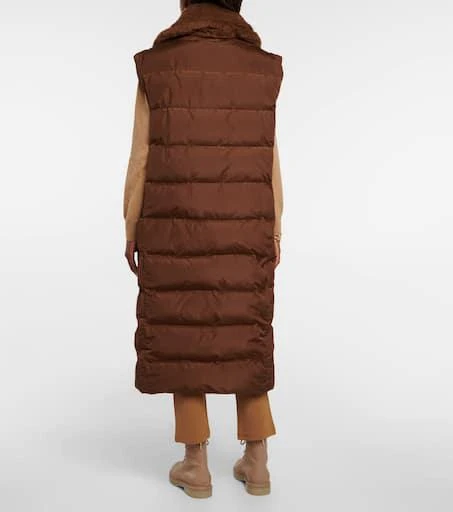 Max Mara Coccole faux fur-trimmed puffer vest 3