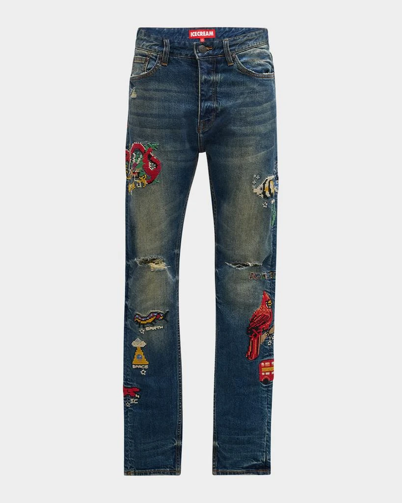 Icecream Men's World Tour Embroidered Jeans 1