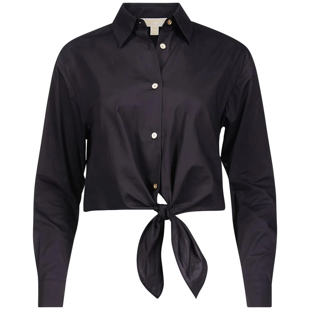 Michael Kors Women's Poplin Tie-Front Button-Down Cotton Shirt, Regular & Petite 5