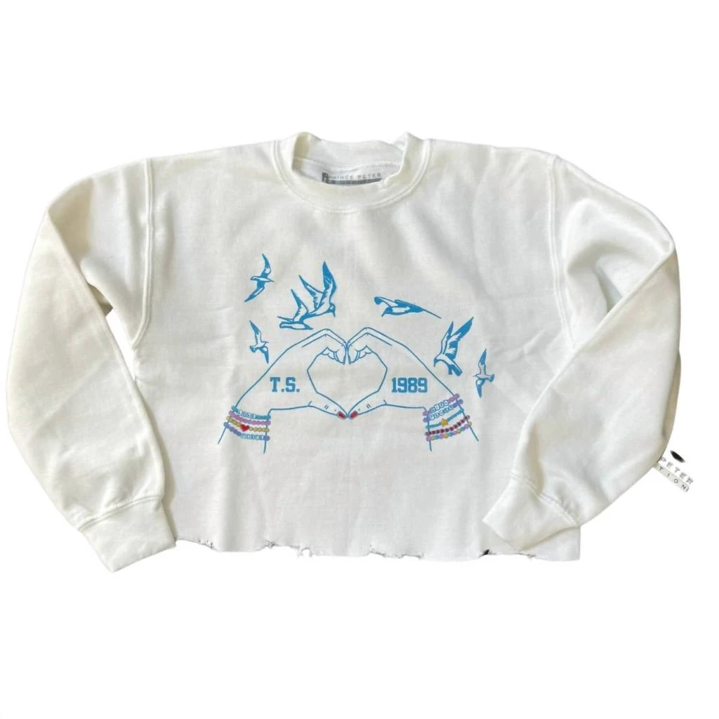 Prince Peter Girl
s Ts Bracelet Crop Sweatshirt In White