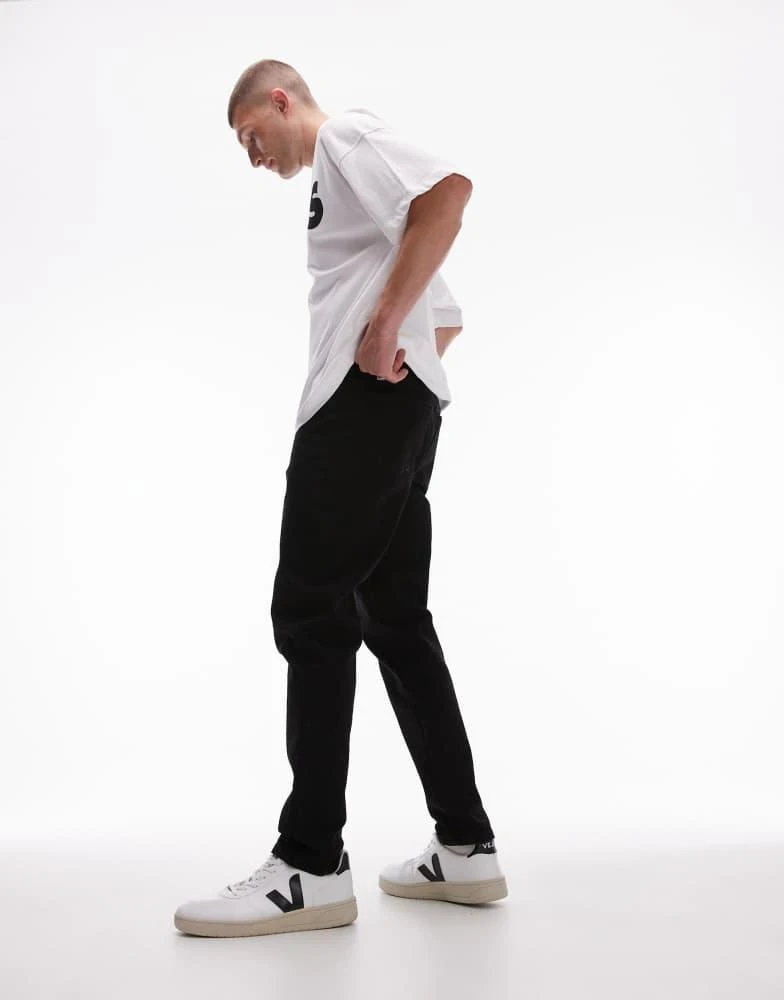 Topman Topman stretch taper jeans in black 2