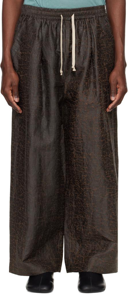 Jan-Jan Van Essche Brown O-Project Doro Dyed Silk Wide Trousers