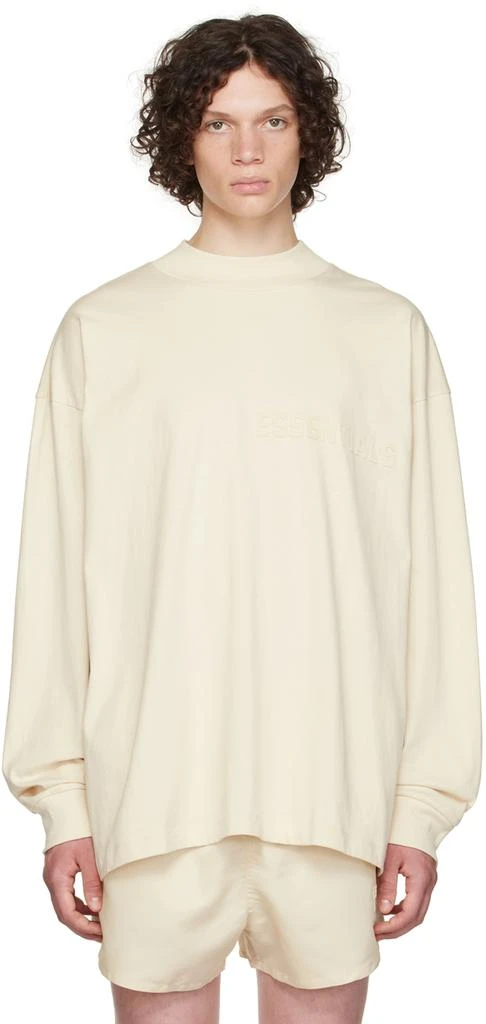 Essentials Off-White Cotton Long Sleeve T-Shirt 1