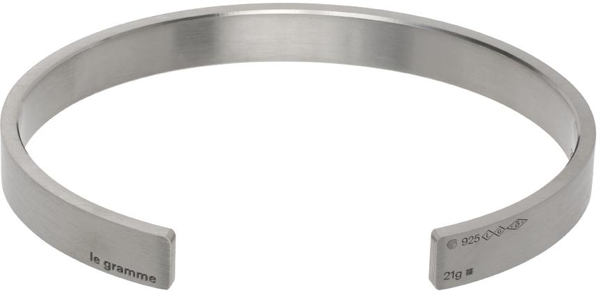Le Gramme Gunmetal 'Le 21g' Ribbon Bracelet