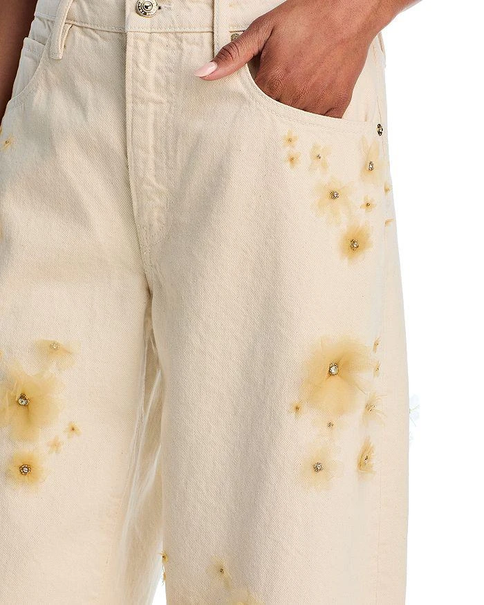 FRAME Embellished Low Slung Barrel Jeans in Vanilla Bean 5