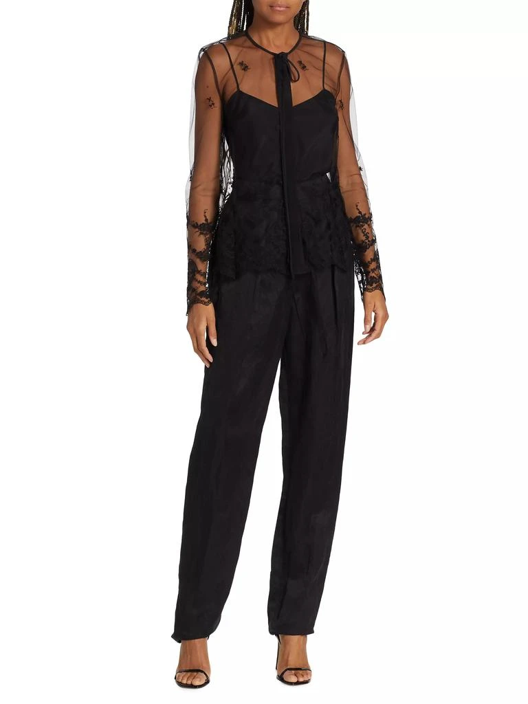 Jason Wu Straight-Leg Linen-Blend Pants 2
