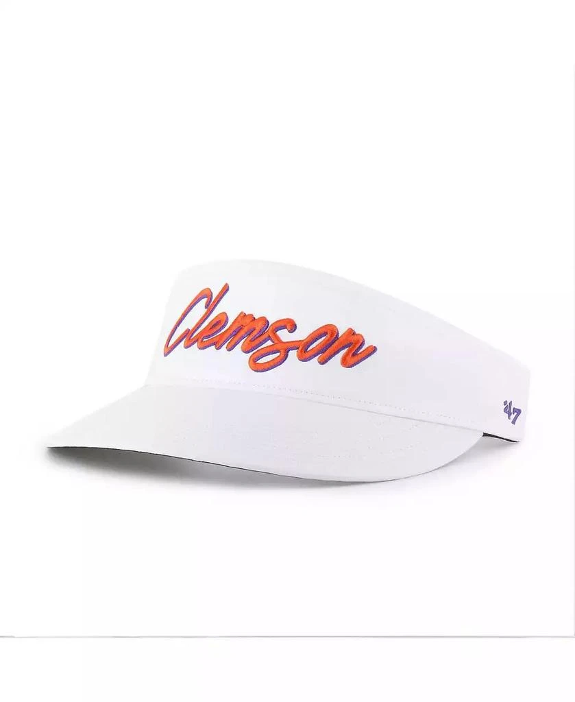 47 Brand Men's White Clemson Tigers Melbourne Brrr Adjustable Visor Hat 2