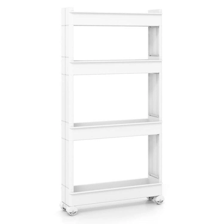 Hivvago 4-Tier Multifunctional Slim Storage Trolley with Detachable Trays