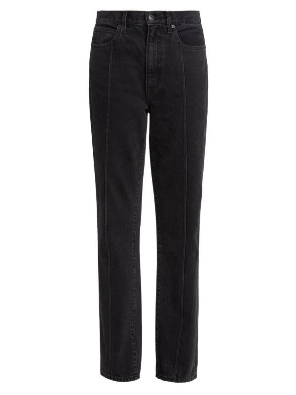 SLVRLAKE London Straight-Leg Pintuck Jeans 6