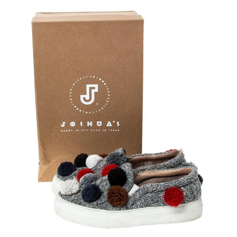 Joshua Sanders Joshua Sanders Grey Wool Blend Pom Pom Slip On Sneakers Size 39 8