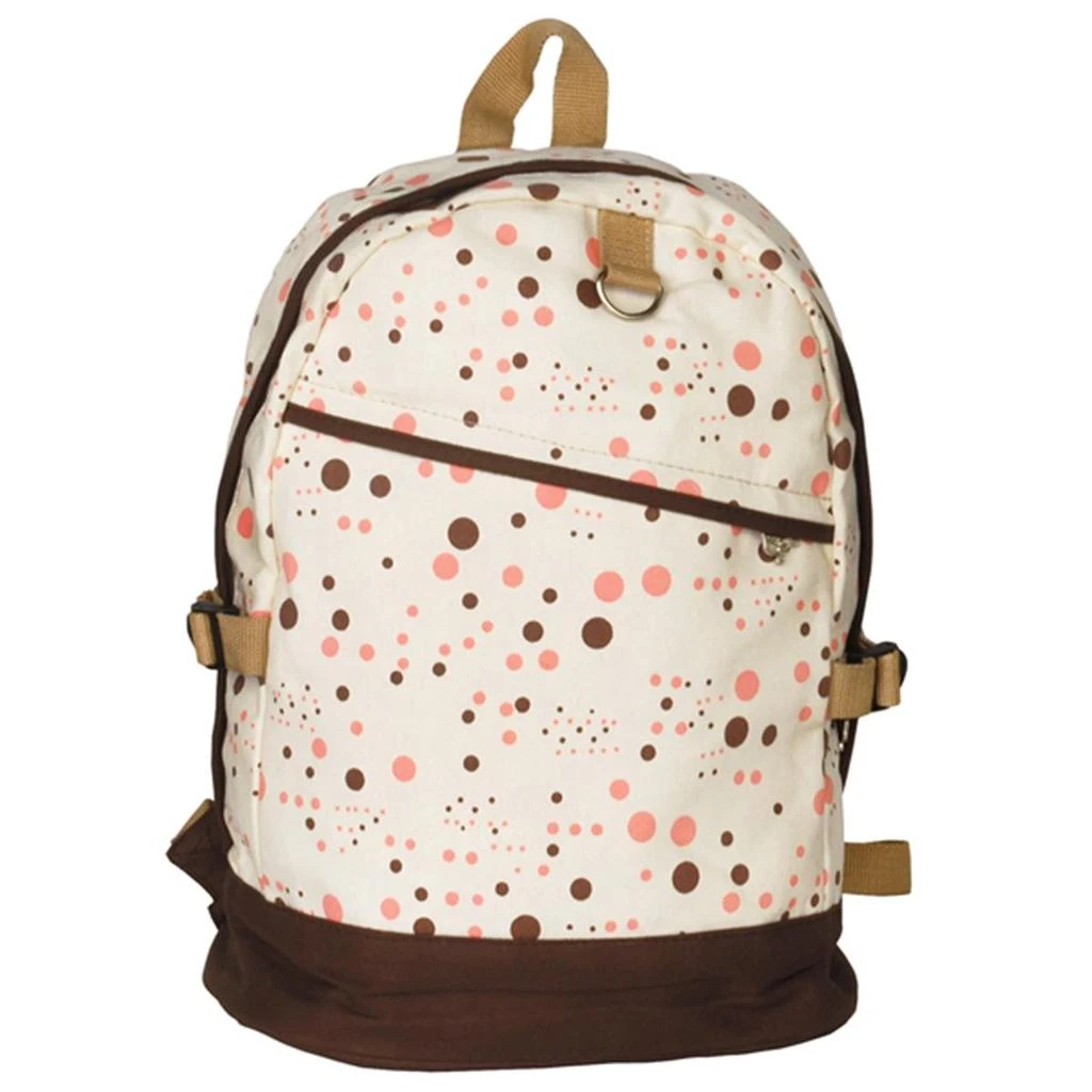 Blancho Bedding E168-BROWN Happy Painting Fabric Art School Backpack Outdoor Daypack  White