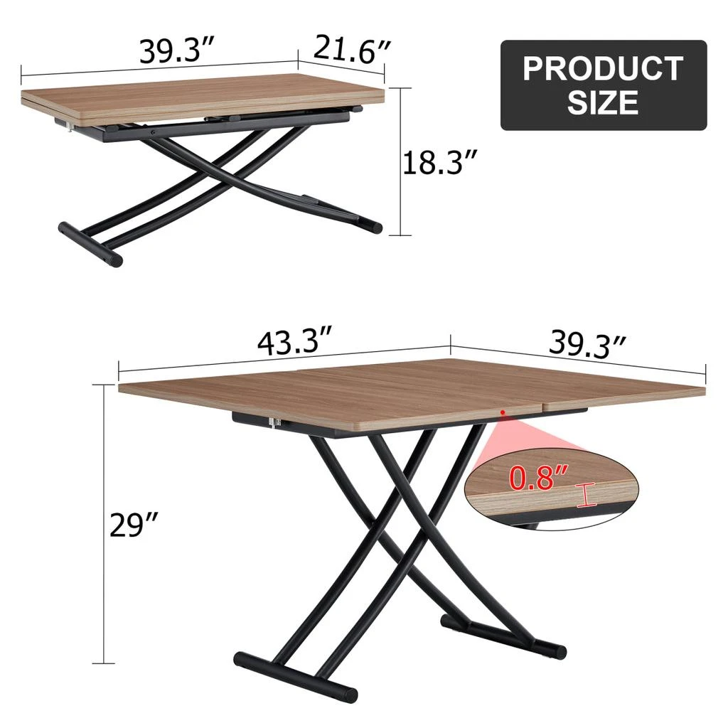 Simplie Fun Modern minimalist multifunctional lifting table 6