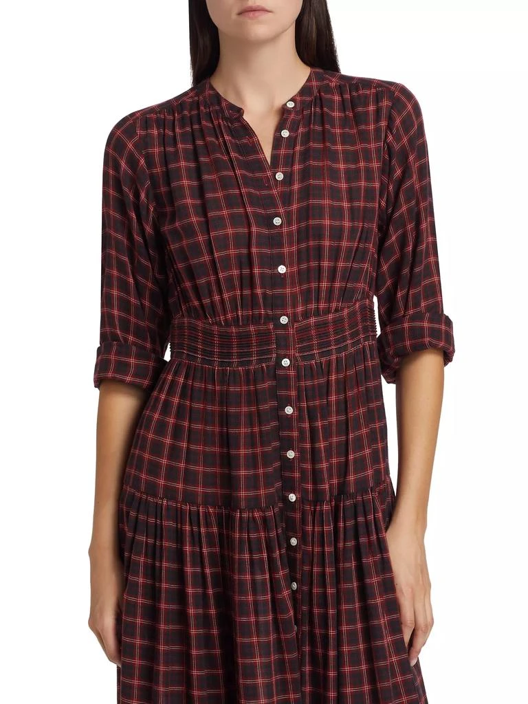 DÔEN Annika Plaid Cotton Midi-Dress 6