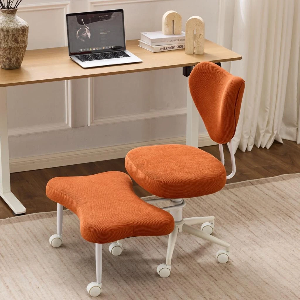 Streamdale Furniture Streamdale Meditation Chair, Ergonomic Cross-Legged Seating with Lumbar Support - ORANGE 6