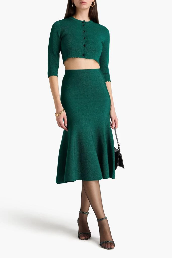 VB BODY VICTORIA BECKHAM Cropped metallic stretch-knit cardigan 2