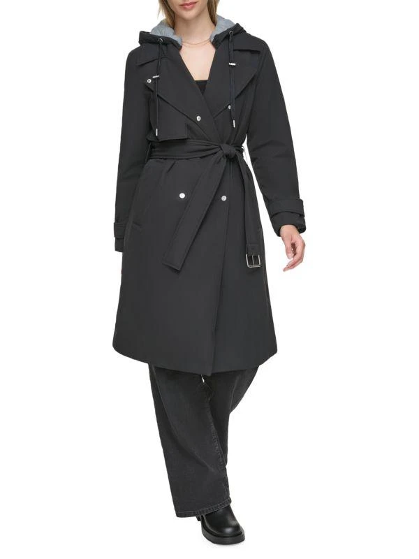 Andrew Marc Evesham Mixed Media Insulated Trench Coat 1
