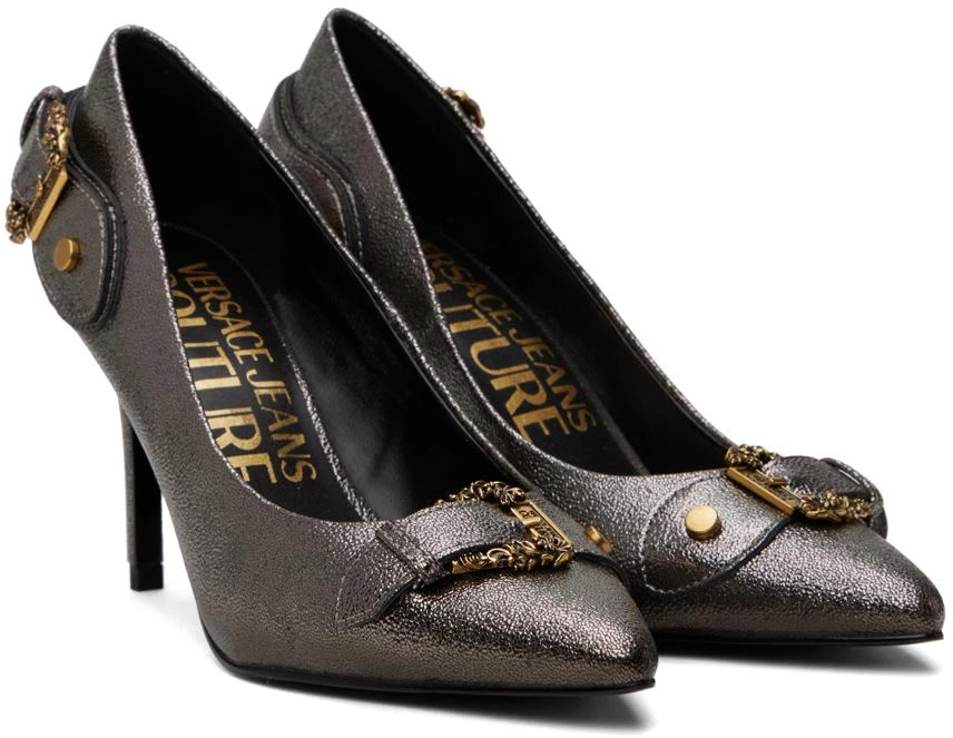 Versace SSENSE Exclusive Gunmetal Heels 4