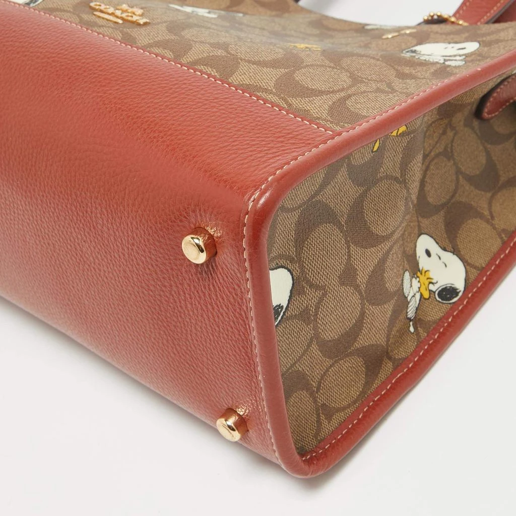 Coach Coach x Peanuts Khaki/Woody Red Snoopy Woodstock Print Coated Canvas Dempsey Carryall Bag 10