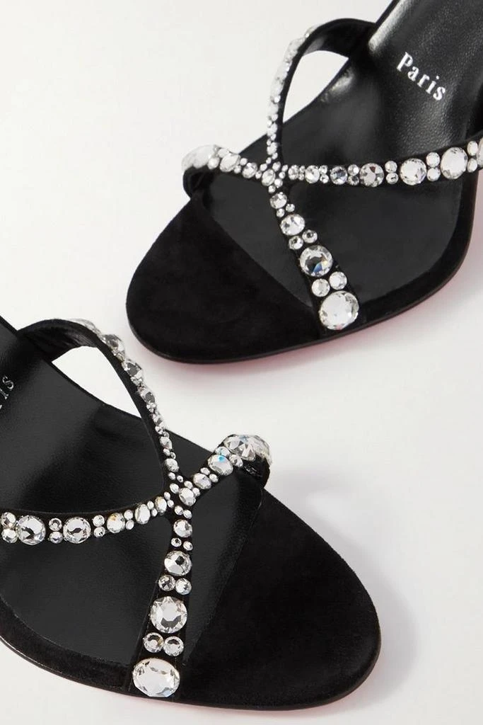 Christian Louboutin Emilie 100 crystal-embellished suede slingback sandals 4