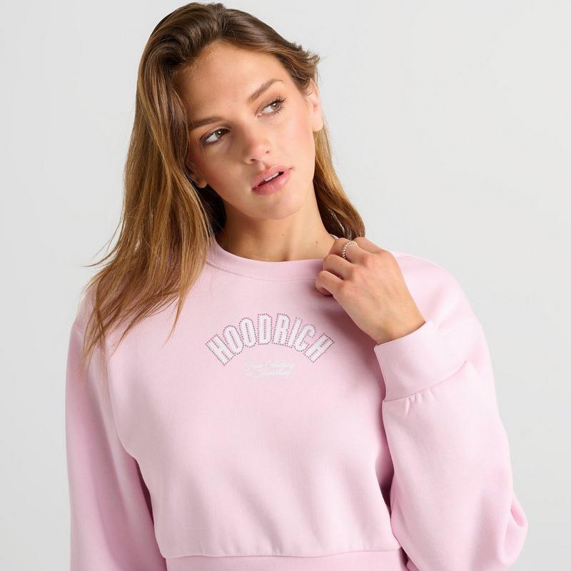 Shop Women's Hoodrich Cherish Bling Cropped Crewneck Sweatshirt on