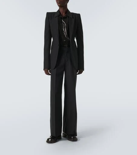Alexander McQueen Low-rise wool and mohair wide-leg pants 2