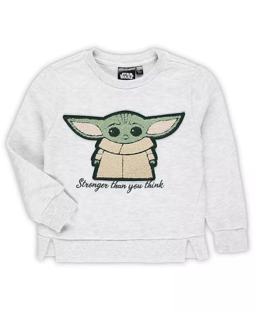 Mad Engine Toddler Boys and Girls Heather Gray The Mandalorian The Child Stronger Than You Think Pullover Sweatshirt