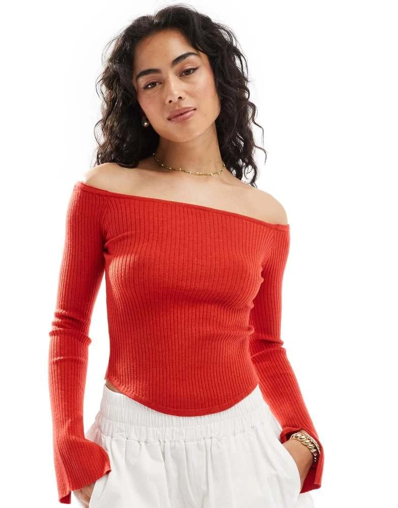 Shop Cotton On everfine curve hem off shoulder lightweight jumper