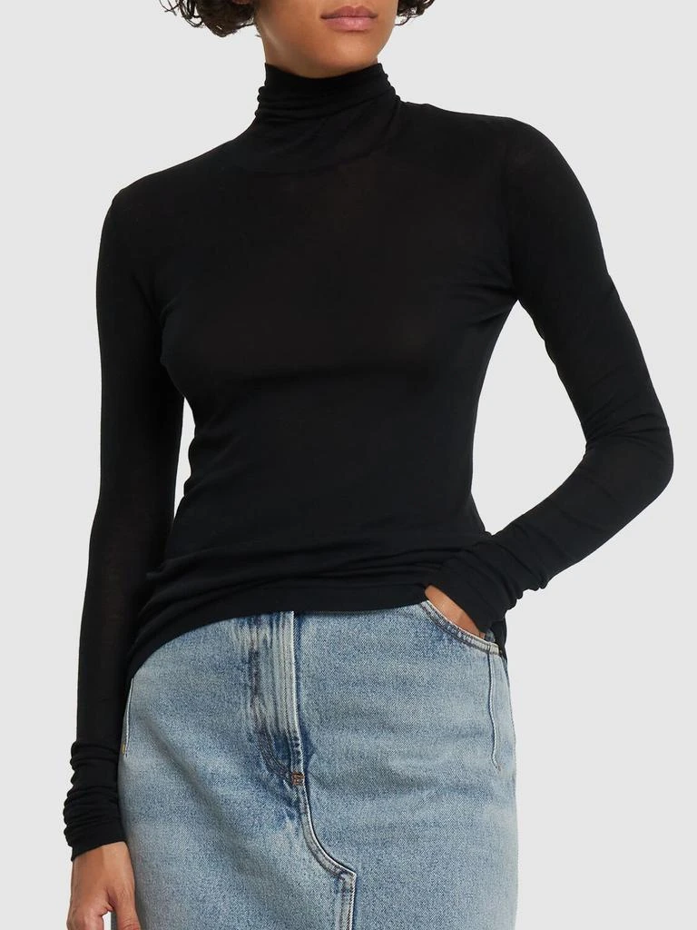 AURALEE High Gauge Sheer Rib Turtleneck Top 2