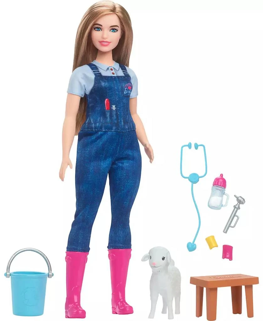 Barbie 65th Anniversary Careers Farm Vet Doll and 10 Accessories Including Lamb with Moving Ears 3