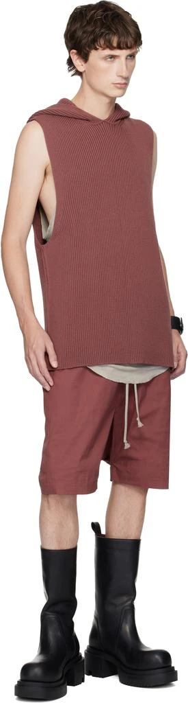 Rick Owens Pink Concordians Ribbed Hoodie 4