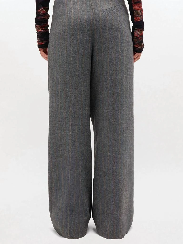 Ganni Ganni - Brushed Wool Stripe Mid Waist Pants 3