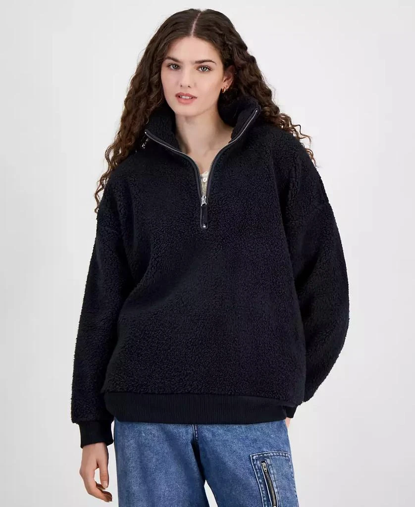 Hippie Rose Juniors' Sherpa Half-Zip Pullover 1