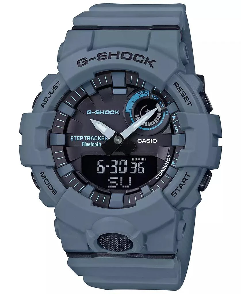 G-Shock Men's Analog Digital Step Tracker Gray-Blue Resin Strap Watch 48.6mm 1