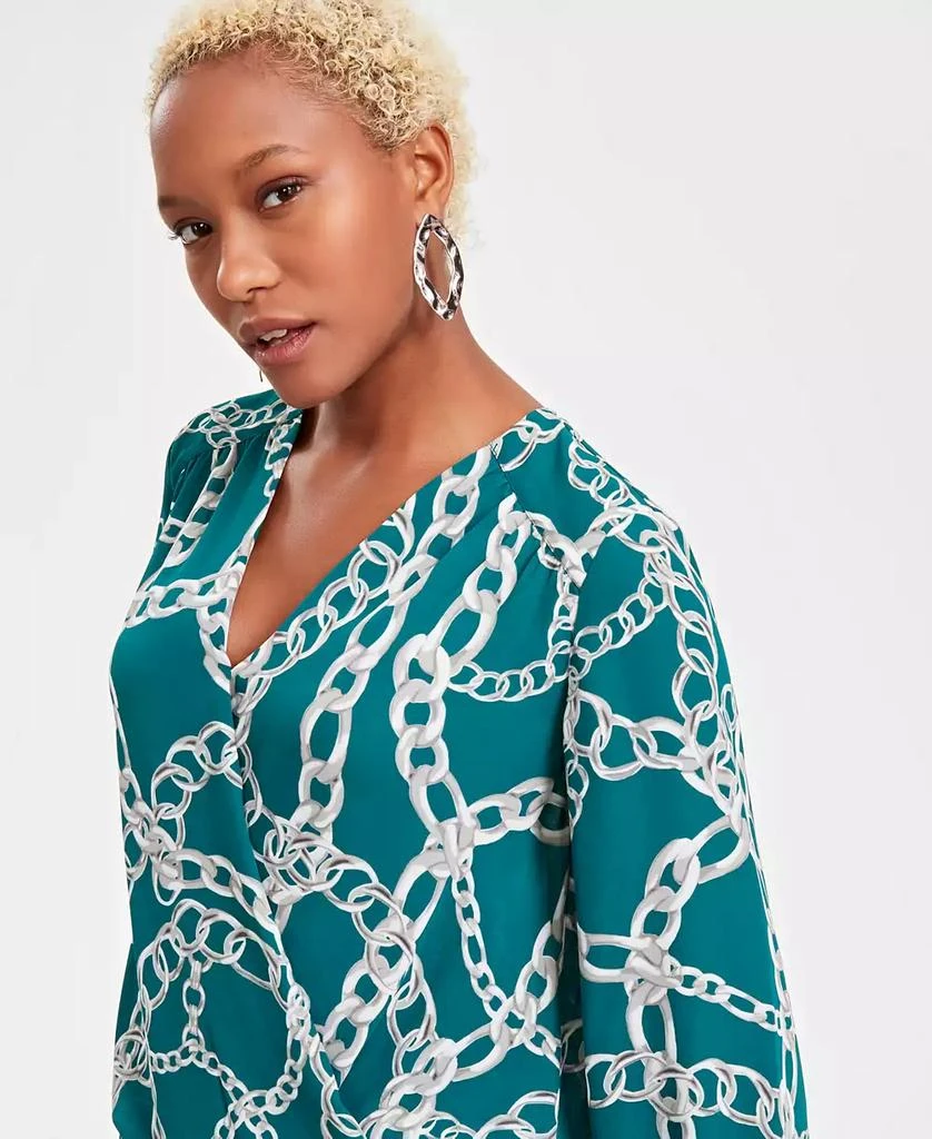 INC International Women's Printed Surplice Top, Created for Macy's 4