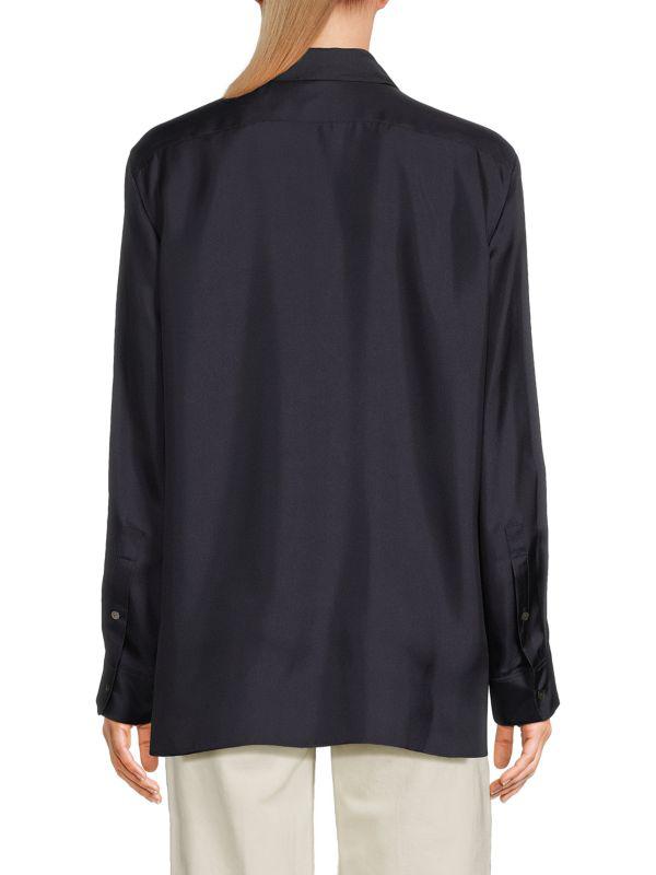 Theory Silk Button-Front Shirt