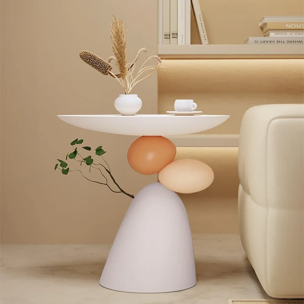 Hivvago Abstract Plant Art Decor Resin Side Table 2