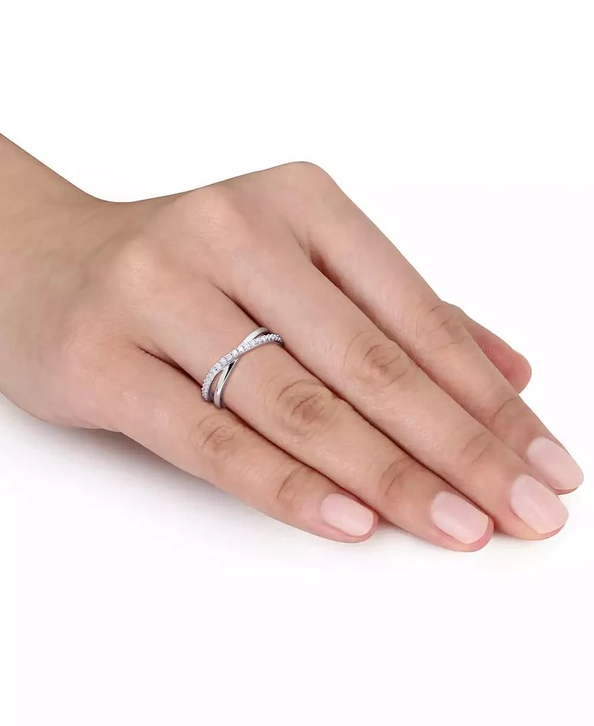 Macy
s Moissanite Crossover Statement Ring (1/4 ct. t.w.) in Sterling Silver 2