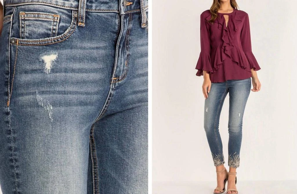 Miss Me Light Of The Day Skinny Jeans In Medium Wash 4